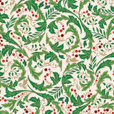 Holiday Leaves and Berries Cream Holiday Nouveau