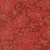 Poinsettia Blooms Floral Damask Crimson Merry Manor 2025