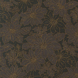 Poinsettia Blooms Floral Damask Ebony Merry Manor 2025