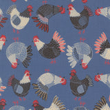Tossed Chickens in Cobalt