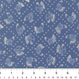 Cross Stitch Chickens in Cobalt