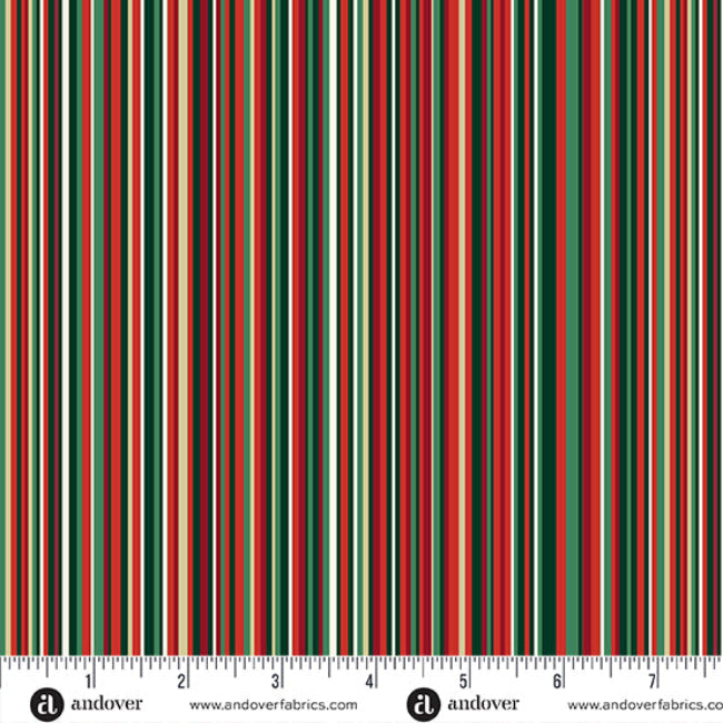 Classic Stripes Cream from Makower’s Adorn collection is a fresh festive stripe print set on a soft cream background. The design features neat, traditional Christmas stripes in coordinating shades such as red, green and teal, giving it a clean and timeless seasonal look.

This fabric is a versatile coordinate for Christmas quilting and sewing projects. It works beautifully for borders, bindings, sashing, table runners, stockings, bunting, gift bags and festive home décor, adding a crisp finishing touch whil