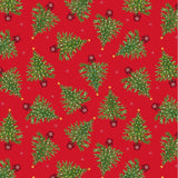 Oh Christmas Tree on Red with Gold Metallic