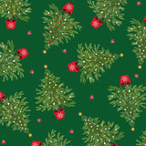 Oh Christmas Tree on Green with Gold Metallic