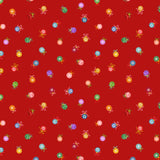 Oh Christmas Tree Baubles on Red with Gold Metallic