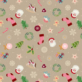 Oh Christmas Tree Little Festive Things on Natural with Gold Metallic