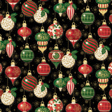 Christmas Ornaments Black Foil Poinsettias at Christmas