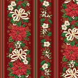 Border Stripe Red Foil Poinsettias at Christmas
