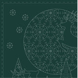 Christmas Sashiko Panel Green