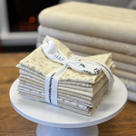 Cream toned low volume fabric bundle with 12 fat quarters