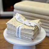 Cream toned low volume fabric bundle with 12 fat quarters