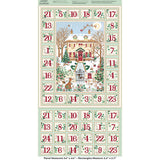 Country Christmas Advent Calendar Panel in Pale Green with Christmas Cottage Scene
