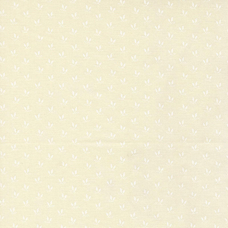 Moda Joyful Gatherings II 49331 21 cream fabric with tiny white sprig motifs in a delicate all-over repeat.