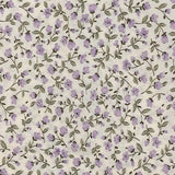 A pretty small-scale floral print from Sevenberry, featuring delicate lavender-purple blossoms scattered across a soft cream background. Fine olive-grey trailing stems and tiny leaves weave throughout the design, giving the fabric a gentle, natural flow.

With its soft colouring and dainty cottage-garden style, this print is ideal for quilting, patchwork, dressmaking accents, linings, small accessories, and sweet vintage-inspired sewing projects.
