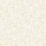 Cream fabric featuring a delicate pattern of intricate mini swirls scattered across a soft neutral background, with a subtle Nordic-inspired festive design creating an elegant and whimsical holiday look.