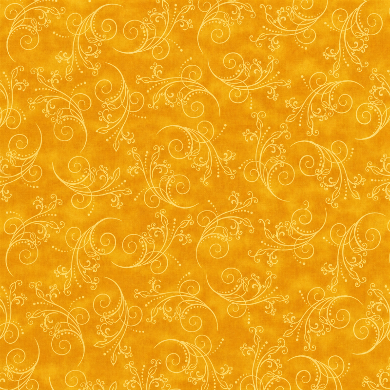 Equinox Gold 13469B-33 quilting fabric featuring warm golden tones and an elegant decorative design.
