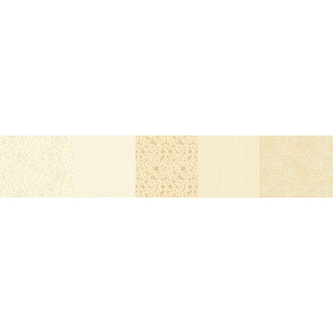 Kathleen's Story Strip-It 8" Cream multi pattern quilting fabric cream