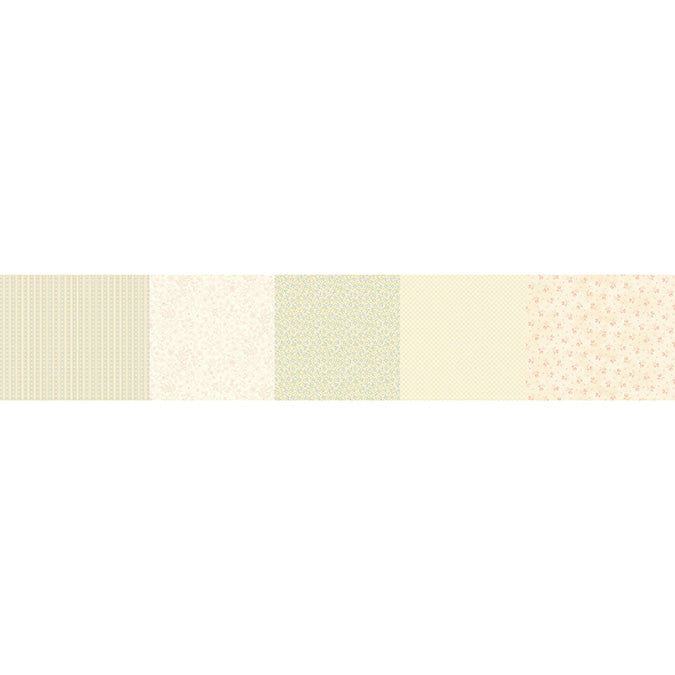 Kathleen's Story Strip-It 8" Pale Green multi pattern quilting fabric pale green