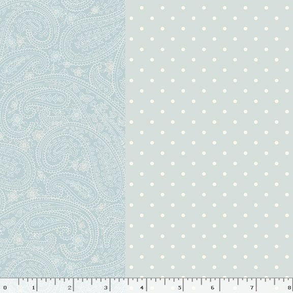 Kathleen's Story Strip-It 8" Blue multi pattern quilting fabric pale blue