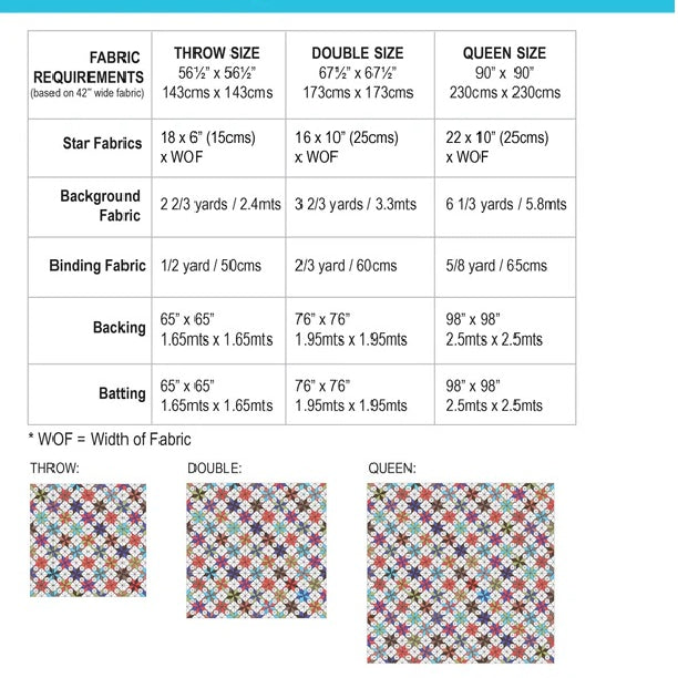 Liberty Stars Quilt Pattern with Template - Printed, Emma Jean Jansen