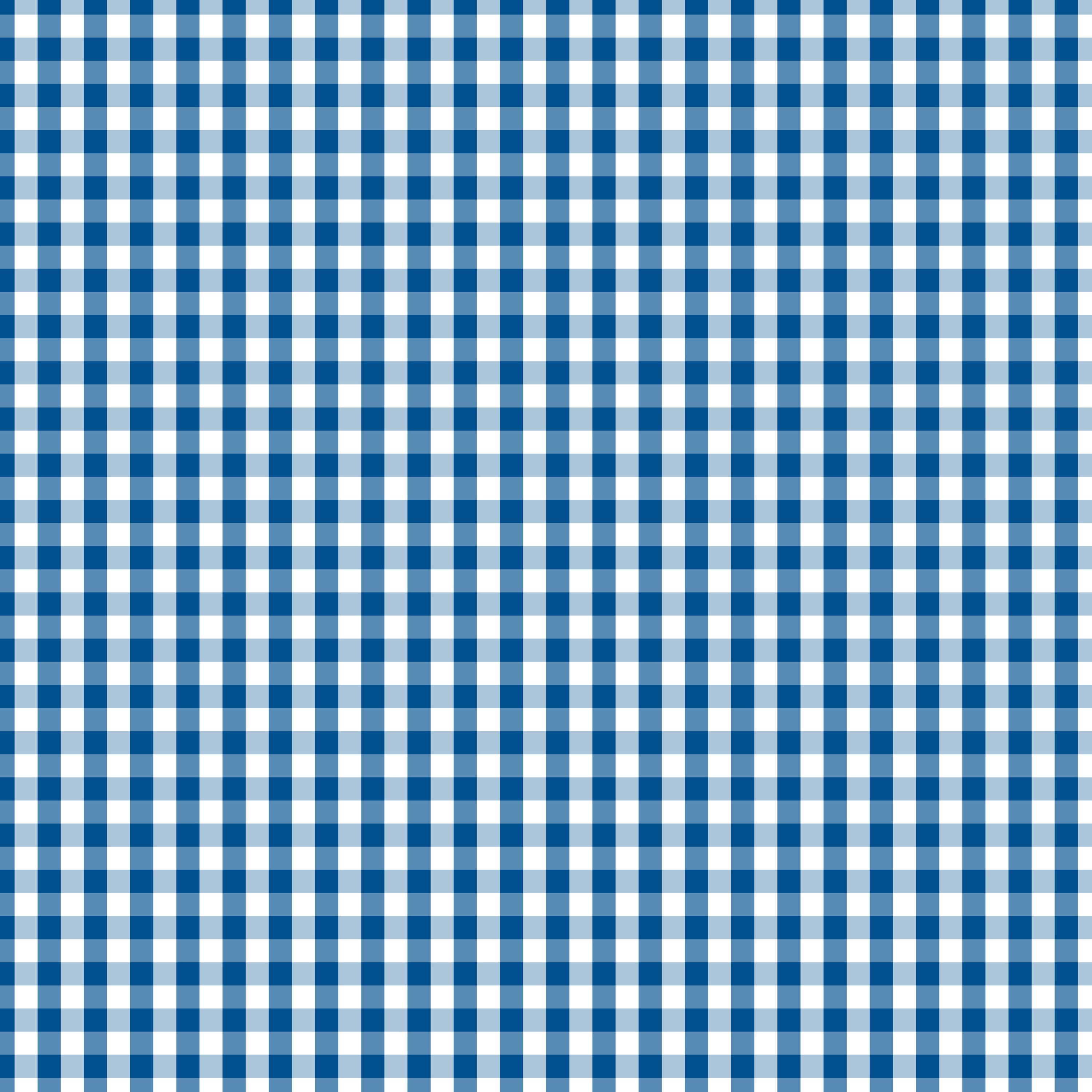 Blue and white quilting cotton fabric featuring a quarter-inch gingham check in dark nautical blue, pale blue and white across the background.