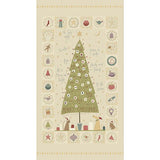 Anni Downs O Christmas Tree quilting panel with festive folk-art Christmas illustrations