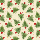 Oh Christmas Tree on Cream with Gold Metallic