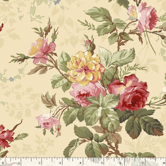Large Floral Cream