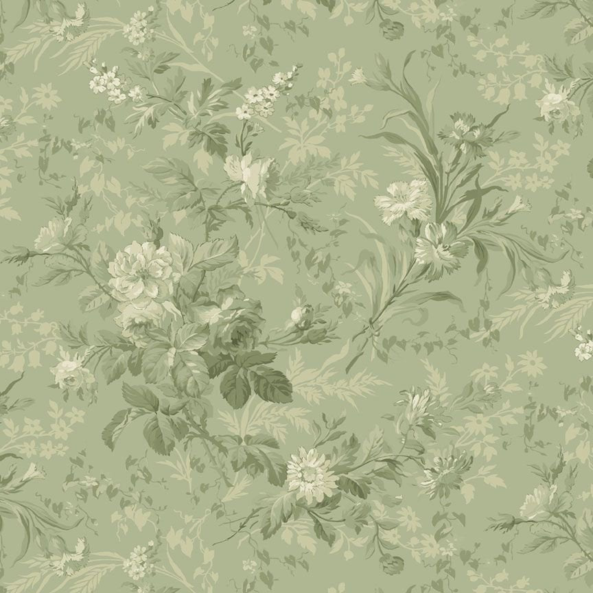 Monotone Floral Green