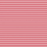 Red and white quilting cotton fabric featuring evenly spaced horizontal stripes in bright Red Delicious red, with each stripe measuring approximately one quarter inch.