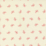 Moda Joyful Gatherings II 49333 22 cream fabric with scattered red berry sprigs in a delicate all-over Christmas print. 
