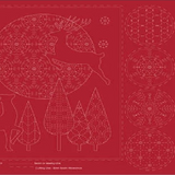 Christmas Sashiko Panel Red