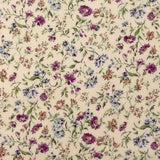 A pretty floral print from Sevenberry, featuring scattered cornflower-style blooms in soft blue, mauve, plum purple, and warm beige tones on a gentle cream background. Fine green stems and delicate leafy sprigs trail throughout the design, creating a light, graceful garden feel.

This fabric has a classic cottage floral style with a soft vintage charm, making it ideal for quilting, patchwork, dressmaking accents, linings, accessories, and romantic handmade projects.