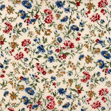 A charming floral print from Sevenberry, featuring scattered blue, red, and warm golden-brown flowers on a soft cream background. Fine green stems and leafy sprigs trail lightly across the fabric, giving the design a graceful, garden-inspired feel.

With its classic cottage-style colouring and pretty all-over floral layout, this fabric is ideal for quilting, patchwork, dressmaking accents, linings, craft projects, and vintage-inspired sewing.