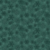 Teal Christmas fabric featuring an assortment of detailed snowflakes in lighter shades of teal, scattered across a dark teal background with subtle tonal variation throughout.