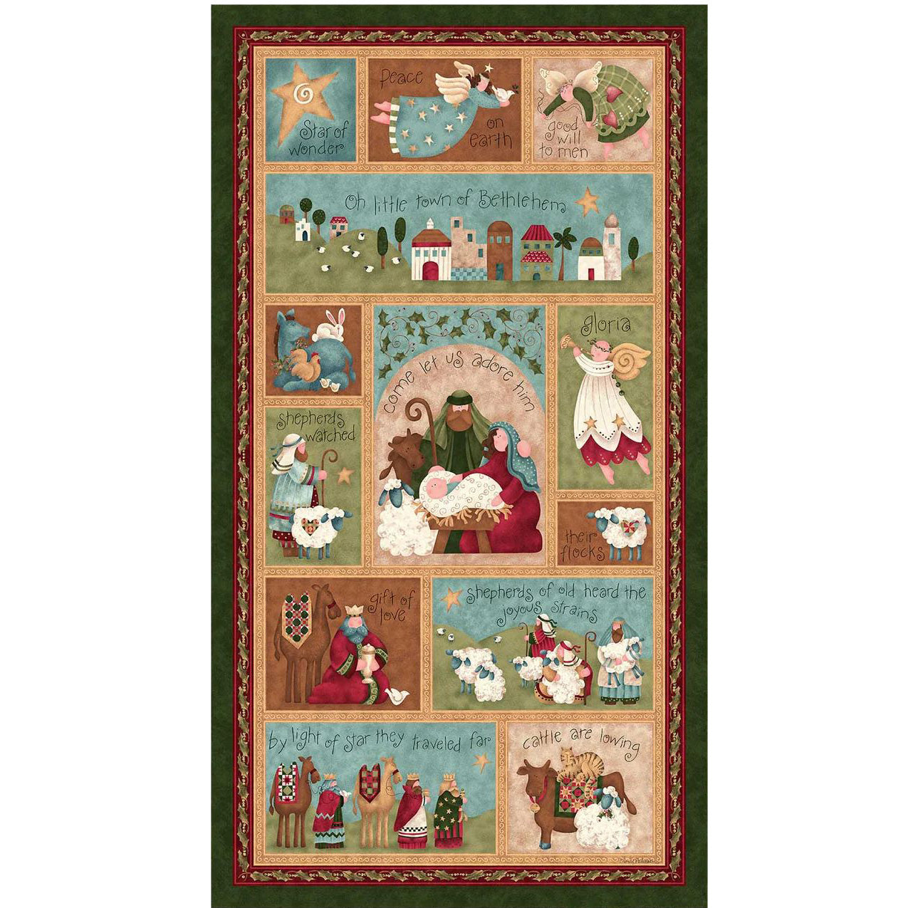 Nancy Halvorsen Star of Wonder nativity Christmas quilting panel