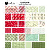 Sugarberry Range for Andover Fabrics is a  classic celebration of colours, themes and tones of Christmas with a geometric edge. 