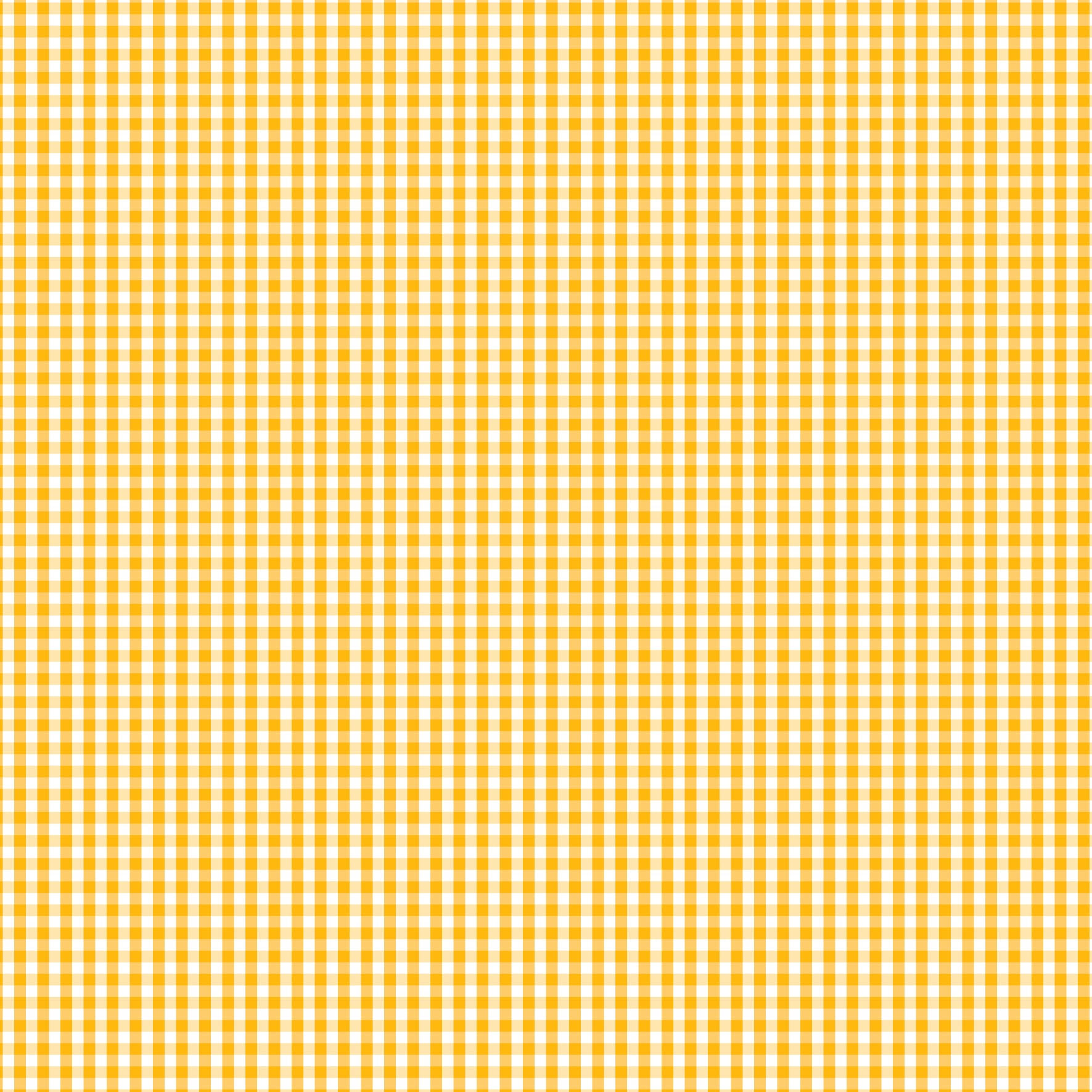 Yellow and white quilting cotton fabric featuring a quarter-inch gingham check in bright Sunnyside yellow, pale yellow and white across the background.