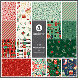 Nutcracker Christmas fabric with fairies, nutcrackers and festive motifs on cream