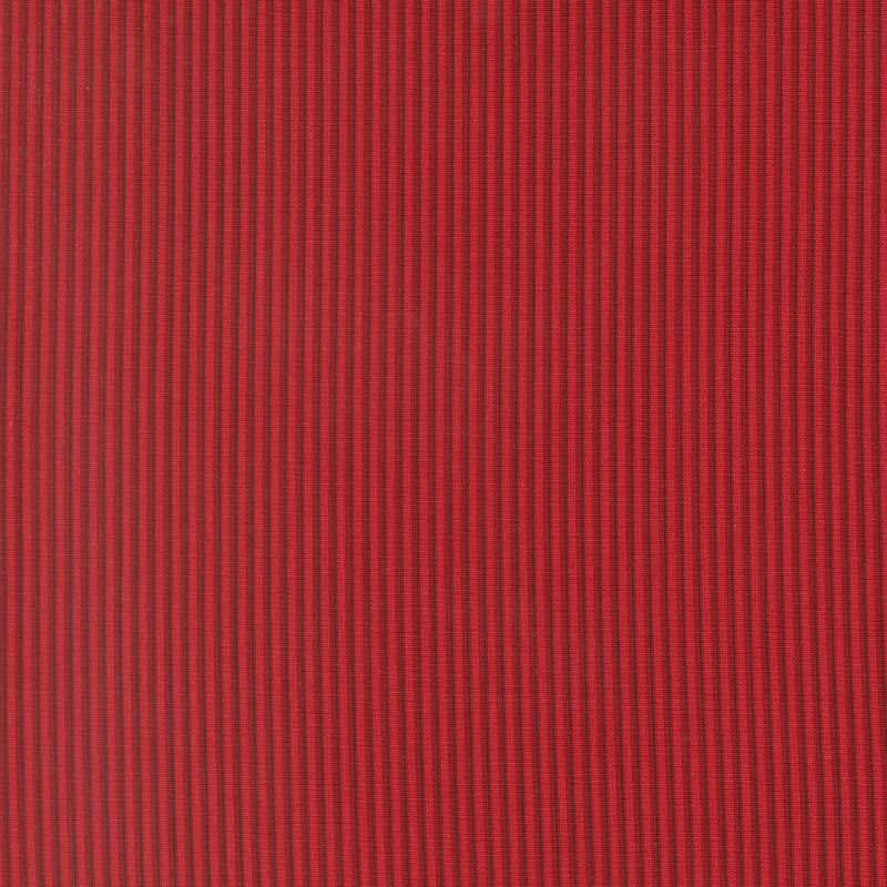 Moda Joyful Gatherings II 49338 12 red tonal fabric with narrow vertical stripes in deep red and burgundy.