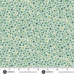 A lively all-over scatter of small stars, dots, and twinkling starburst motifs in rich green tones on a pale background. M2250G